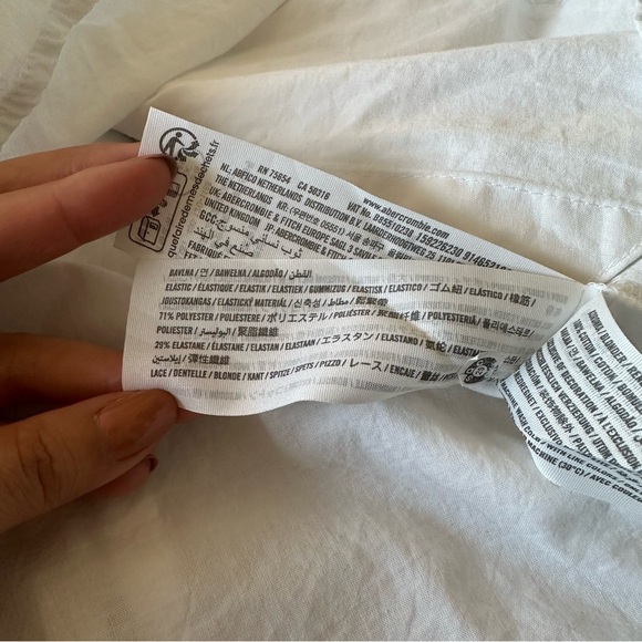 Abercrombie & Fitch Cutout Poplin Mini Dress, White - Picture 12 of 16